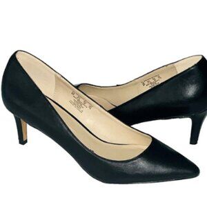 Black Faux Leather Pumps Mia